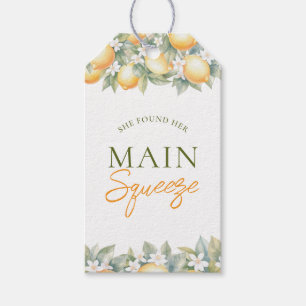 Étiquettes-cadeau Elle a trouvé sa douche de mariée au citron Main S