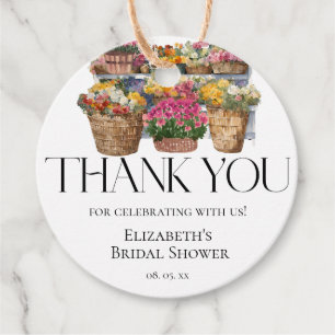 Étiquettes Cadeau Elle est hors du marché Fleurs Boutique Merci