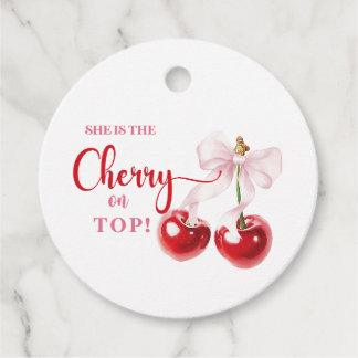 Étiquettes Cadeau Elle est la cerise sur le dessus des favoris Tags