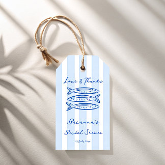 Étiquettes-cadeau Elle est un mariage de sardines pêche douche nupti