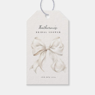 Étiquettes-cadeau Elle noue la Fête des mariées de la cou blanche