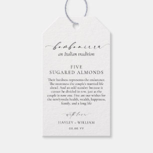 Étiquettes-cadeau Ellesmere Une Tradition Italienne 5 Amandes De Suc