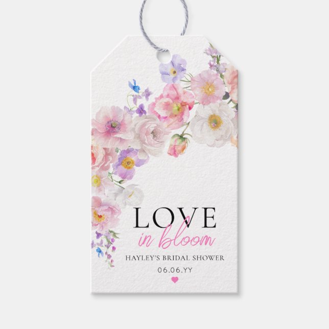 Étiquettes-cadeau Eloise Rose Floral Amour Dans La Fête des mariées  (Devant)