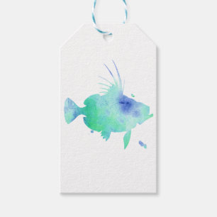 Étiquettes-cadeau emballage d'aqua de poissons d'océan