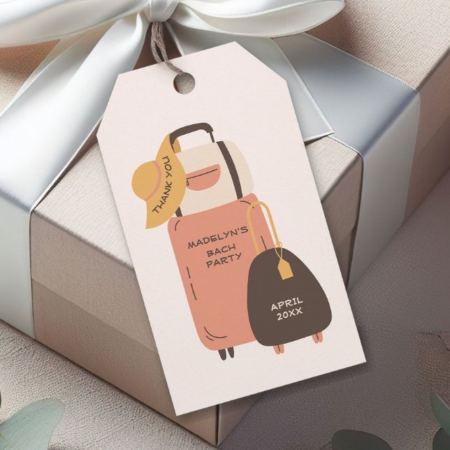 Étiquettes-cadeau Emballez vos sacs Bagages Destination Bachelorette (Créateur téléchargé)