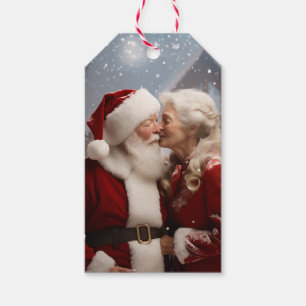 Étiquettes-cadeau Embrasser M. et Mme Père Noël