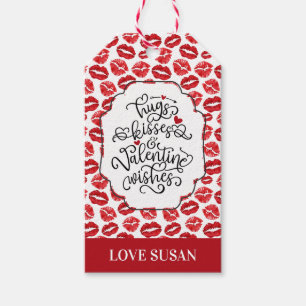 Étiquettes-cadeau Embrous et baisers   Lèvres   Saint Valentin