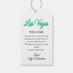 Étiquettes-cadeau Emerald Las Vegas Sparkles Mariages Bienvenue