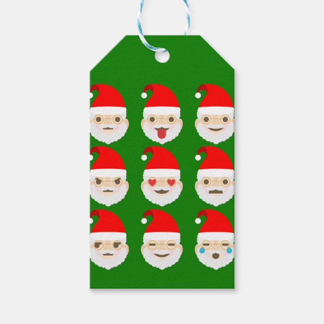 Étiquettes-cadeau émoticônes père Noël (Devant)