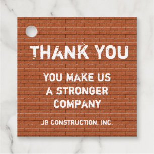 Étiquettes Cadeau Employé Merci Red Brick Wall