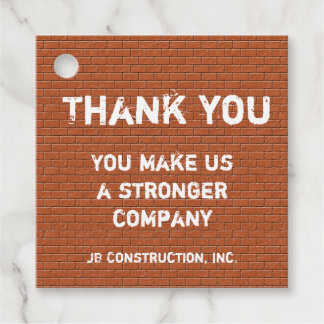 Étiquettes Cadeau Employé Merci Red Brick Wall
