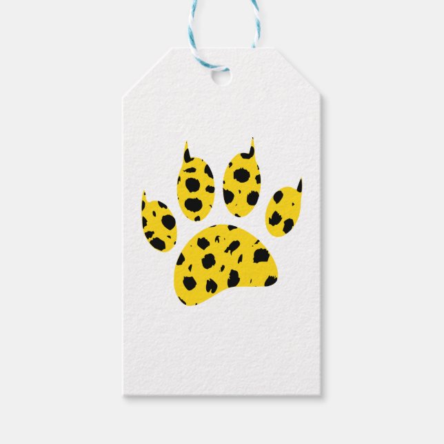 Étiquettes-cadeau Empreinte de patte Cheetah (Devant)