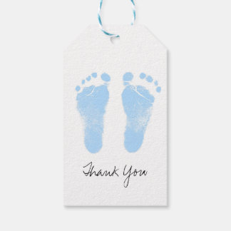 Étiquettes-cadeau Empreintes de bébé noir et blanc