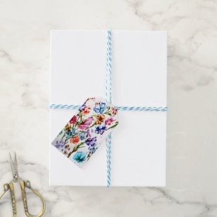 ÉTIQUETTES-CADEAU EMPREINTES DE PATTES PUPPY BALISES CADEAUX FLEUR