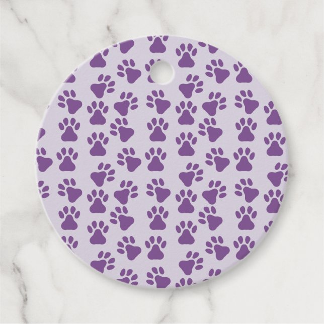 Étiquettes Cadeau Empreintes violettes (Devant)