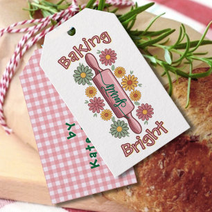 Étiquettes-cadeau en vichy plaid Baking Spiritueux Bright Holiday