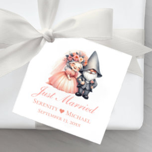 Étiquettes Cadeau Enchanter Gnome Juste Marié Rustique Mariage