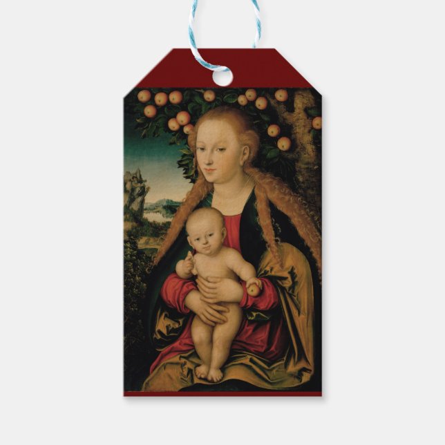 Étiquettes-cadeau Enfant vierge sous la canne à pommier (Devant)