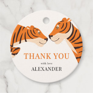 Étiquettes Cadeau Enfant's mignon Safari Merci tigre Anniversaire