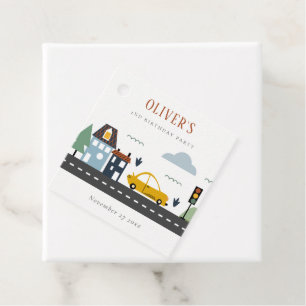 Étiquettes Cadeau Enfants mignons Véhicule Urbain Voiture Route N'im
