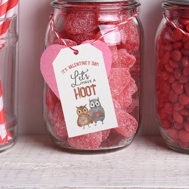 Étiquettes-cadeau Enfants Valentine's Day Owls mignonne (Créateur téléchargé)