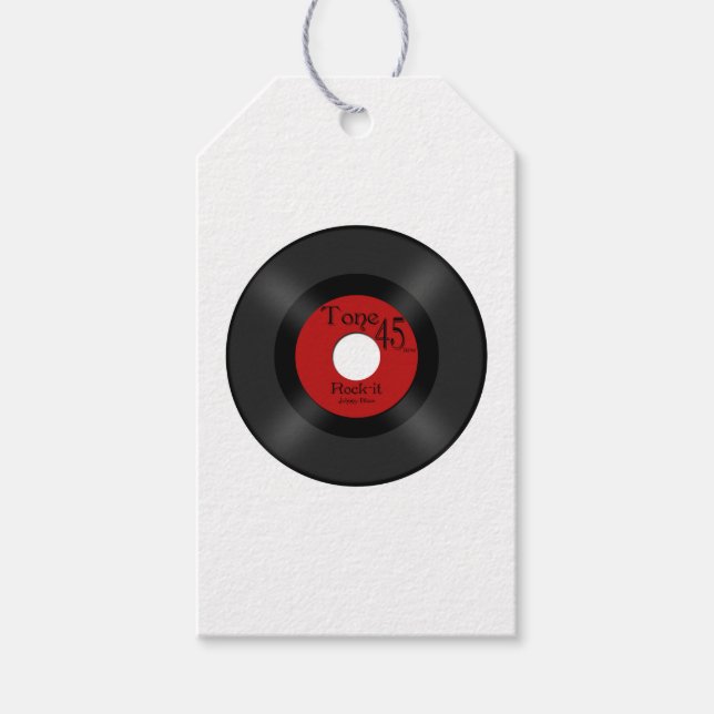 Étiquettes-cadeau Enregistrement Retro Music 45 (Devant)