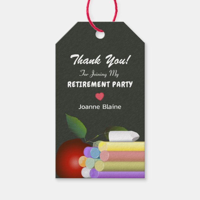 Étiquettes-cadeau Enseignant à la retraite Merci (Devant)