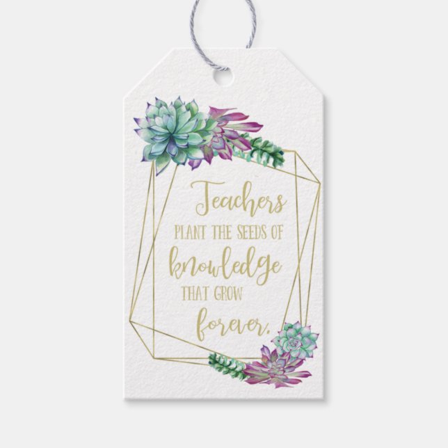 Étiquettes-cadeau Enseignants Plante les graines du savoir qui se dé (Devant)