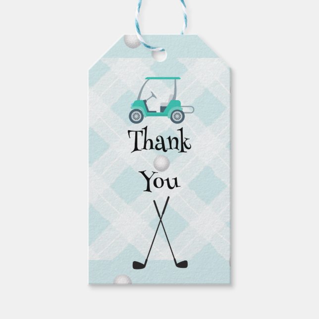 Étiquettes-cadeau Ensemble d'anniversaire de thème de golf (Devant)