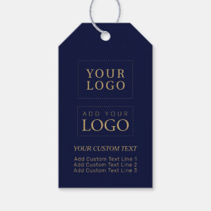 Étiquettes-cadeau Ensemble de logo d'entreprise bleu marine et or