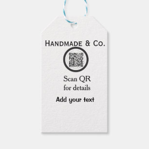 Étiquettes-cadeau entreprise artisanale affaires Scan QR détails nom