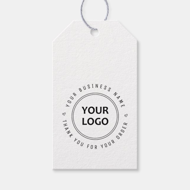 Étiquettes-cadeau entreprise de logo personnalisé merci (Devant)