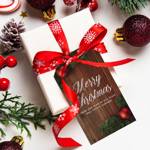 Étiquettes-cadeau Entreprise élégante Joyeux Noël Moderne Custom Woo