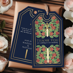 Étiquettes-cadeau Épée Royale Médiévale Or Mariage Remerciements