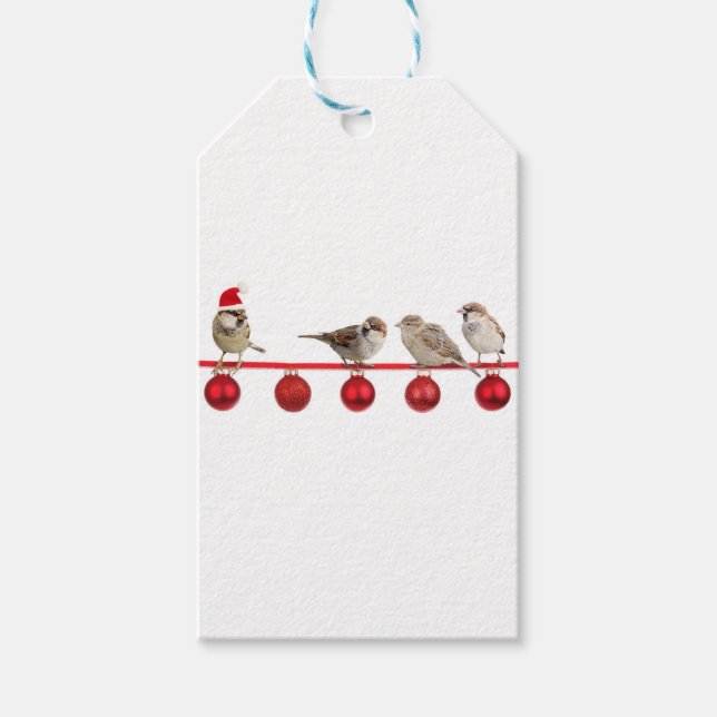 Étiquettes-cadeau Éperviers de Noël (Devant)