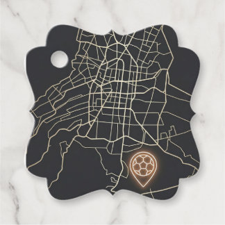 Étiquettes Cadeau Épinglette de carte de NYC minimaliste de football