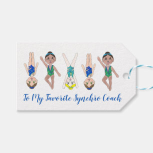 Étiquettes-cadeau Équipe de natation synchronisée Coach de nage Sync