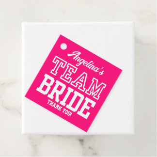 Étiquettes Cadeau Équipe Rose Chaud Mariée Enterrement de Vie de Jeu