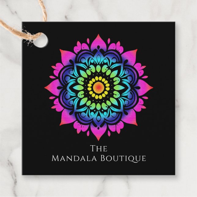 Étiquettes Cadeau Ésotérique Mandala Holistic Metaphysical Boho Brig (Devant)