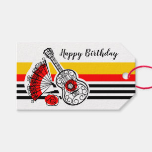 Étiquettes-cadeau Espagnol Souvenirs Classic Anniversaire horizontal