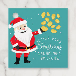 Étiquettes Cadeau espérant que votre Noël est tout ça et sac de chip