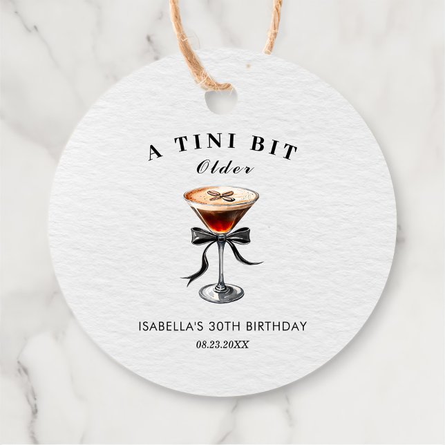 Étiquettes Cadeau Espresso Martini Tini Bit Anniversaire (Créateur téléchargé)