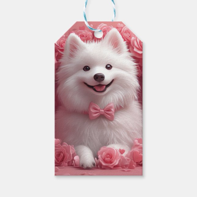 Étiquettes-cadeau Esquimau américain avec Rose - Saint Valentin (Devant)