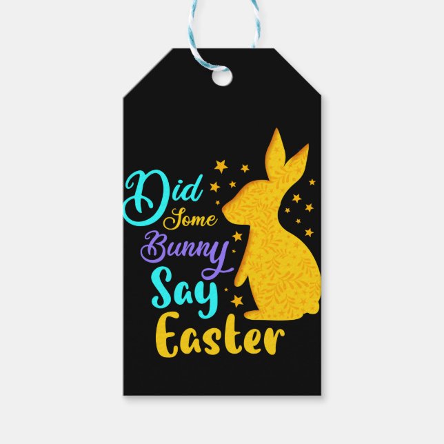 Étiquettes-cadeau Est-Ce Qu'Un Lapin A Dit Pâques (Devant)