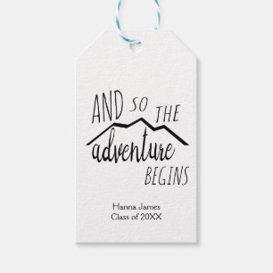 Étiquettes-cadeau Et donc l'aventure commence la graduation