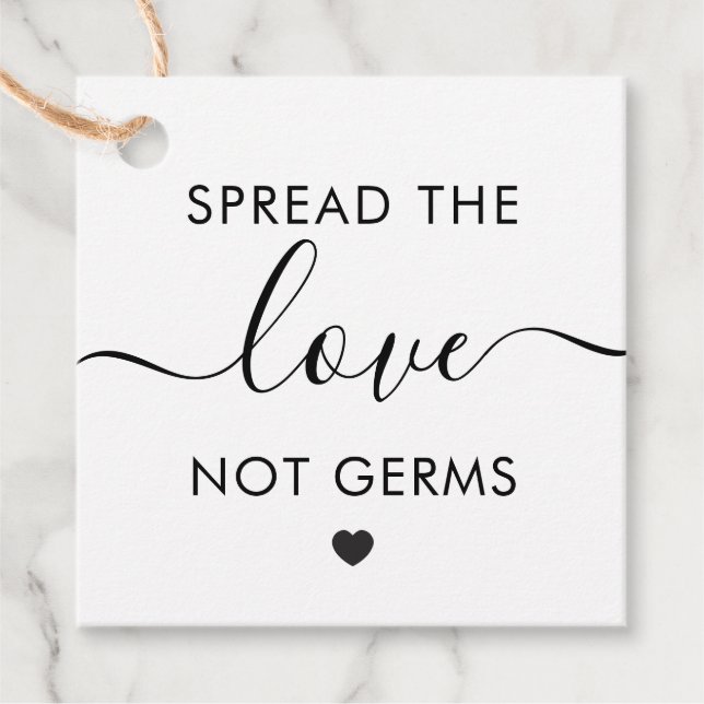 Étiquettes Cadeau Étalon cadeau Mariage Love Not Germs, Kraft (Devant)