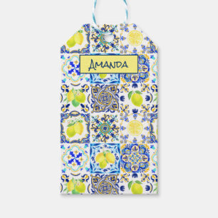 Étiquettes-cadeau Été agrumes siciliens majolica méditerranéenne