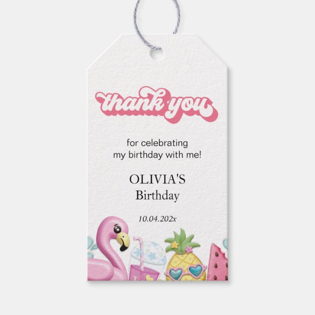 Étiquettes-cadeau Été Anniversaire Merci Favoriser Cadeau Balise (Devant)