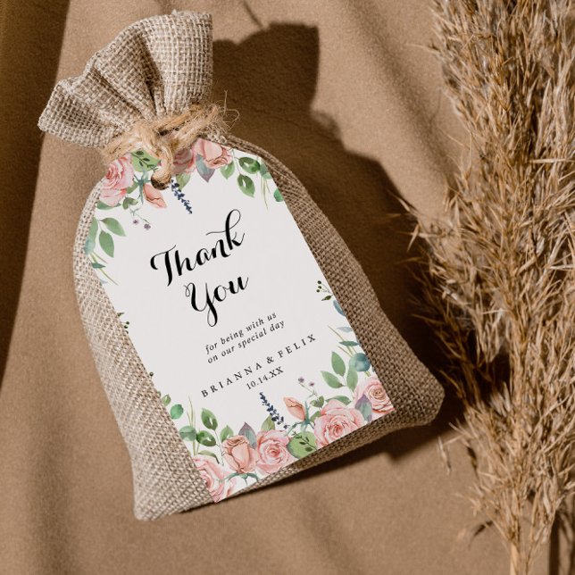 Étiquettes-cadeau Été Breeze Mariage Floral Merci (Créateur téléchargé)