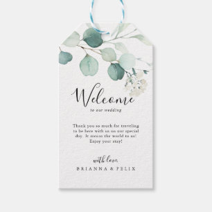 Étiquettes-cadeau Été Vert Eucalyptus Foliage Mariage Bienvenue